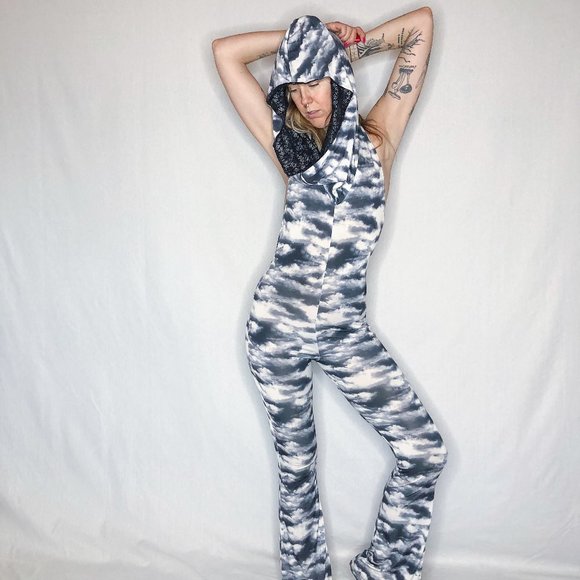 We Are All Onesie Camo Clouds Onesie with Lace Hood - Picture 2 of 16